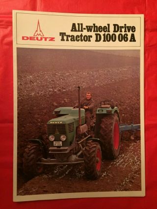 Deutz " All - Wheel Drive Tractor D 100 06 A " Tractor Dealer Sales Brochure