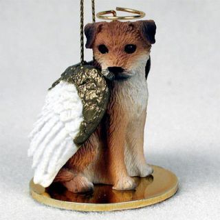 Border Terrier Ornament Angel Figurine Hand Painted