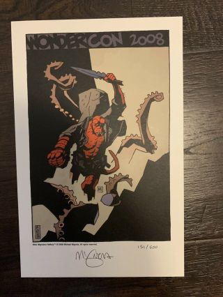 Mike Mignola Signed Autographed Hellboy 2008 Wondercon Print Le 151/500
