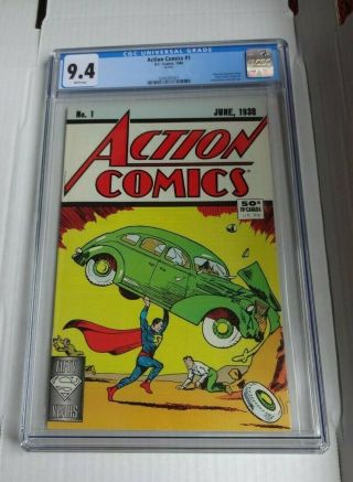 Action Comics 1 Cgc 9.  4 1st Superman Comic Dc Reprint Orig 50 Year Annivesry