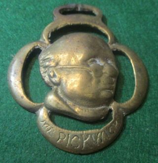 Rare Older Antique Vintage Souvenir Horse Brass Mr Pickwick Charles Dickens