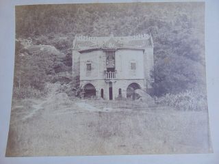 C.  1870 Large Albumen Photograph Of House On Shameen Island Canton China