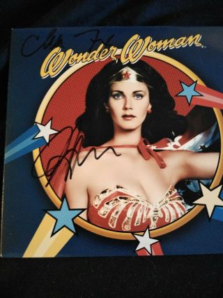 Rare Autographed - Lynda Carter Wonder Woman 7 " Picture Disc Tv Theme Song