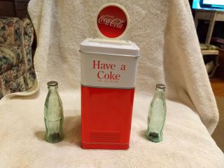 Coca - Cola Vending Machine Bank,  Salt And Pepper Shakers