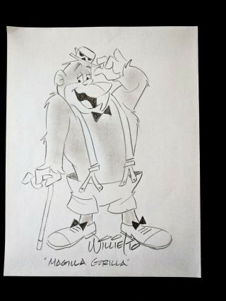 Willie Ito Signed Magilla Gorilla Hand Drawn Convention Art 8 " X11 "