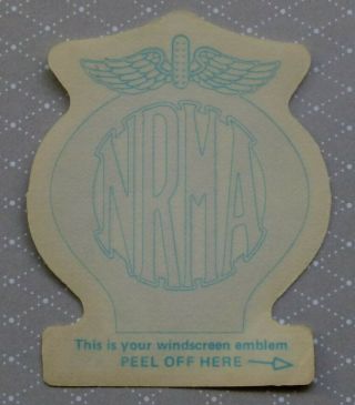 Nrma.  Vintage 1970,  S Auto Road Service Sticker