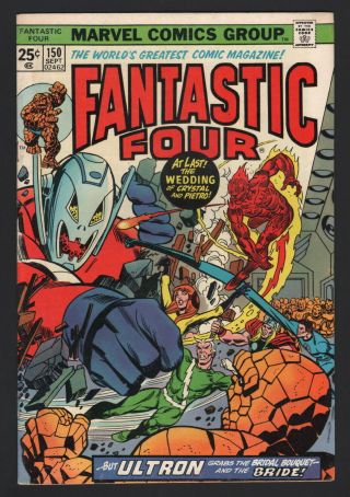 Fantastic Four 150,  Marvel Comics,  1974,  Fn/vf,  Ultron