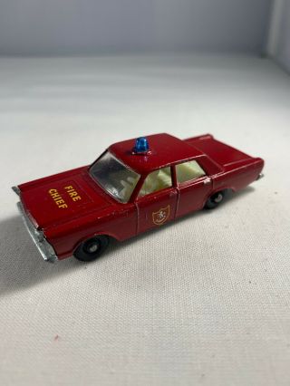 Vintage Diecast Lesney Matchbox Car 55/59 Ford Galaxie Fire Chief