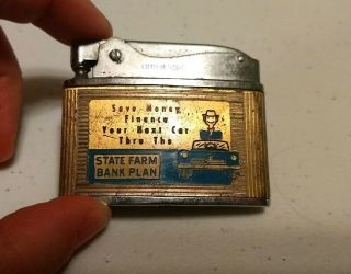 Vintage State Farm Insurance Bank Plan Decresci Belvidere Nj Advertising Lighter
