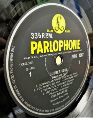 The Beatles Rubber Soul Og Uk Mono Parlophone Lp Pmc1267 Cbs Xex579 4/1 Mt Tax