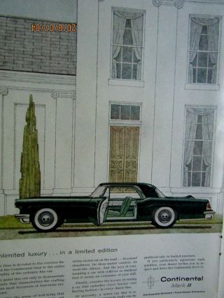 1957 Lincoln Continental Mark Ii Print Ad 9 X 11 "