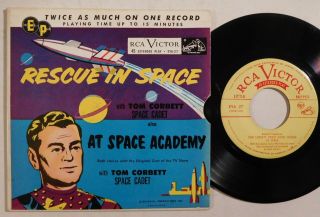 Tom Corbett Space Cadet Rescue In Space Rca 45 Rpm Ep Rare Science Fiction Vinyl