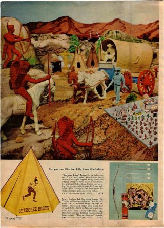 1959 Advert 2 Pg Toy Wagon Train Tv Series Play Set 235 Piece Set Robert Horton