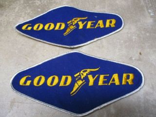 Nos 2 Big 8 " Goodyear Tire Embroidered Patches For Racing Jackets Etc.