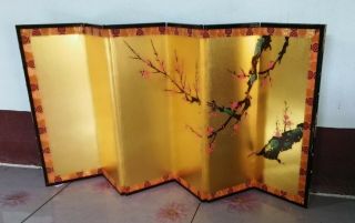 Vintage Japanese 6 panel folding screen BYOBU /SAKURA/ 3