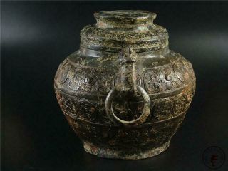 Very Large Fine Old Chinese Bronze Made Vase Pot Statue Collectibles w/ Cover 2