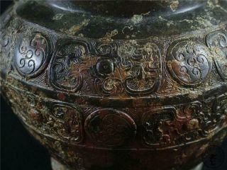 Very Large Fine Old Chinese Bronze Made Vase Pot Statue Collectibles w/ Cover 7