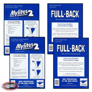 100 - E.  Gerber Full - Back & Mylites 2 Golden Age Mylar Bags & Boards 758fb/800m2