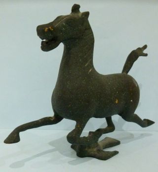 Chinese Bronze Flying Horse of Gansu Racing Stallion Bird Statue Sculpture Rare 4