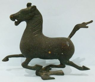 Chinese Bronze Flying Horse of Gansu Racing Stallion Bird Statue Sculpture Rare 5