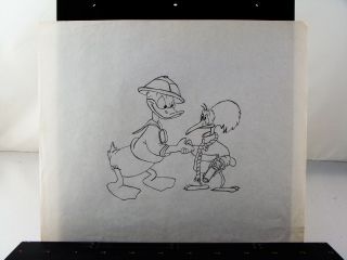 Great Disney Studio Donald Duck Finished Pencil Drawing Ca.  1950 