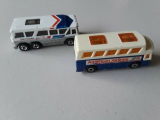 2 Vintage Buses : 1979 Hot Wheels Greyhound Bus,  1977 American Airlines Bus 4