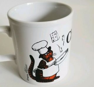 1979 Kiln Craft England Kliban Cat Coffee Mug Chef Cat