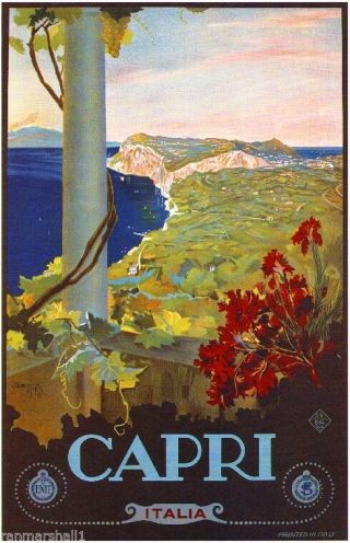 Capri Italy Vintage Italian Europe Art Travel Advertisement Poster Picture Print