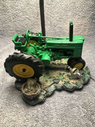 John Deere Tractor Table Lamp Light with shade 1999 15.  5 inches tall 2