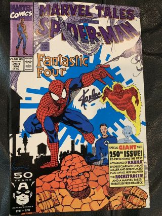Stan Lee Signed Spiderman And Fantastic Four Marvel Tales