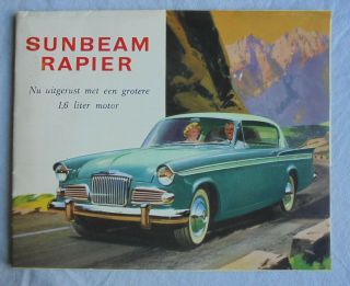Vintage Sunbeam Rapier Fold Out Sales Brochure C1965 For The Belgian Market