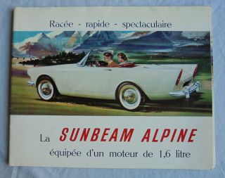 Vintage Sunbeam Alpine Fold Out Sales Brochure C1965 For The French Market