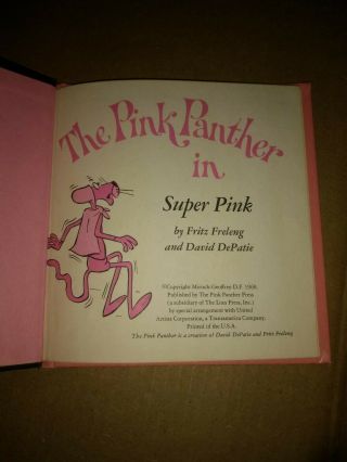 The Pink Panther In Pink 1968 Book By Fritz Freleng And David Depatie 2
