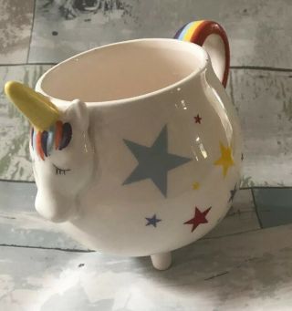 Unicorn Coffee ☕️ Mug Cup 4 Leg Standing Soup Bowl Rainbow Arlington Designs