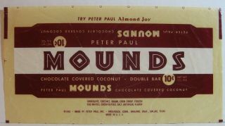 1951 Mounds Candy Bar Wrapper - Vintage Peter Paul / Hershey 