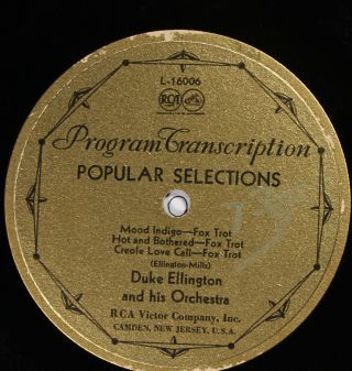 Duke Ellington And His Orchestra Rca Victor L - 16006 V,  Pre War Jazz 78