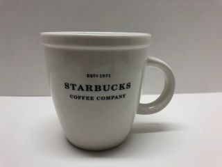 2006 Starbucks Coffee Mug Cup Barista Abbey White Black 18oz Estd 1971 Large