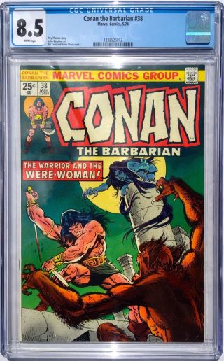 Cgc 8.  5 Conan The Barbarian 38.  Were - Woman.  1974.  John Buscema Art.