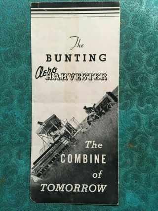 Vintage Bundting Aero Harvester Combine Advertiser Brochure,  Chicago