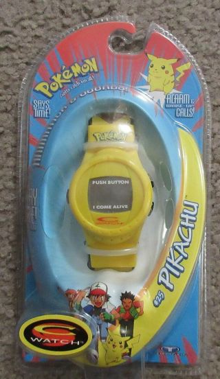 Vintage 1999 Pokemon Pikachu C Watch 25 Trendmasters In Package