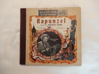 Rapunzel Record Book Set,  Rca Victor Youth Record,  78 Rpm Rare