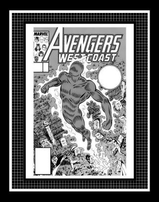 John Byrne West Coast Avengers 50 Rare Production Art Cover Monotone