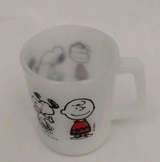 Vintage Milk Glass Peanuts Mug Federal Glass Snoopy Lucy Charlie Brown Coffee