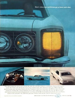 1964 Buick Riviera Coupe 4 Photo " A Driving Adventure " Vintage Promo Print Ad