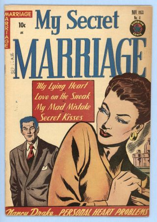 My Secret Marriage 4 Vg,  My Mad Mistake Romance Superior Comic 1953
