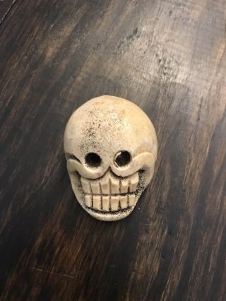 1 Tibetan Old Antique Skull Bead Citipati Skull Kapala Skull