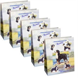 Bernese Mountain Dogs Puppy Berners Rescue Set 5 Party Gift Bags 6 X 8.  5 X 4