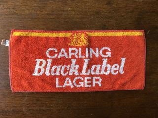 Rare Carling Black Label Lager Vintage Beer Bar Towel
