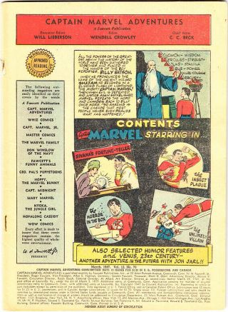 Captain Marvel Adventures 70 Coverless " Horror In The Box " 1947 Fawcett