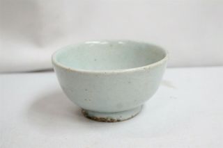 Korean Green Glaze Dirty Bottom Small Yi Dynasty Pottery Tea Bowl 68 3